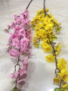 Cành mai cành đào giả trang trí
