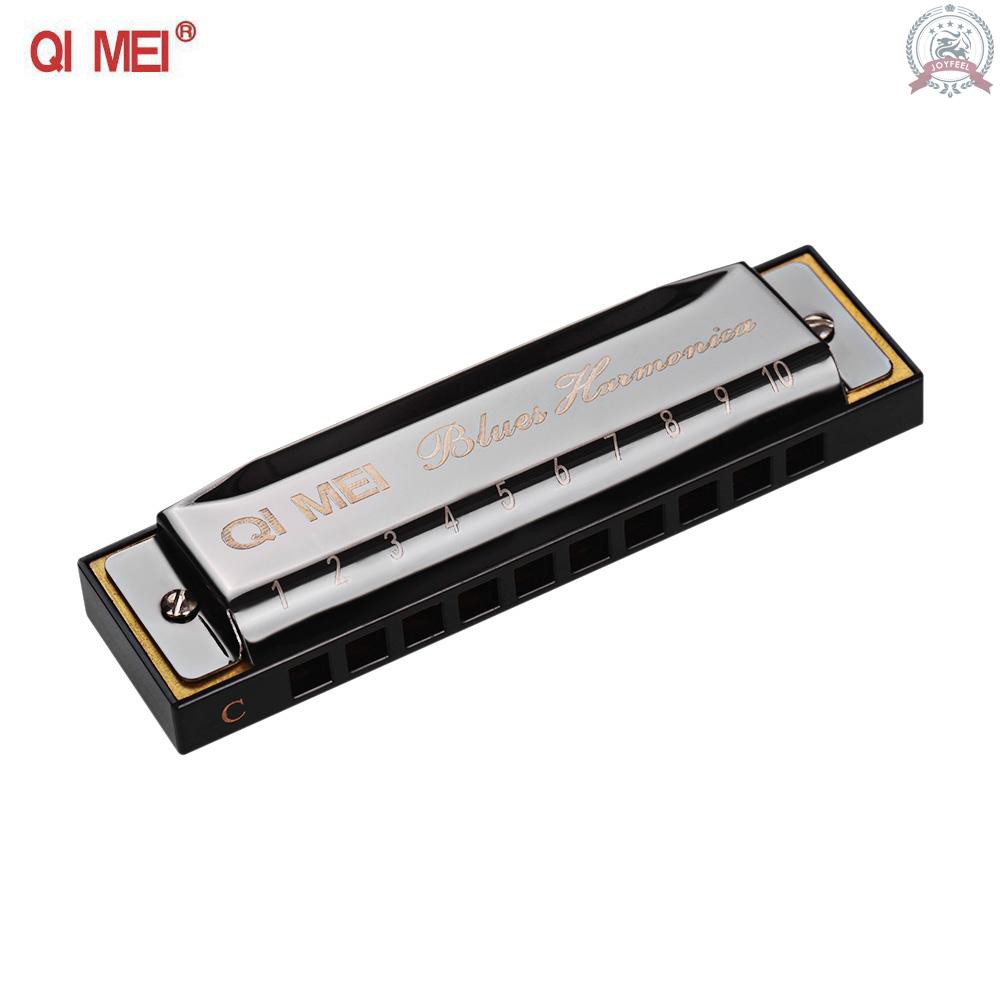 Kèn Harmonica 1020 Blues Harmonica 10 Holes 20 Brecs + Hộp Đựng Và Khăn Lau