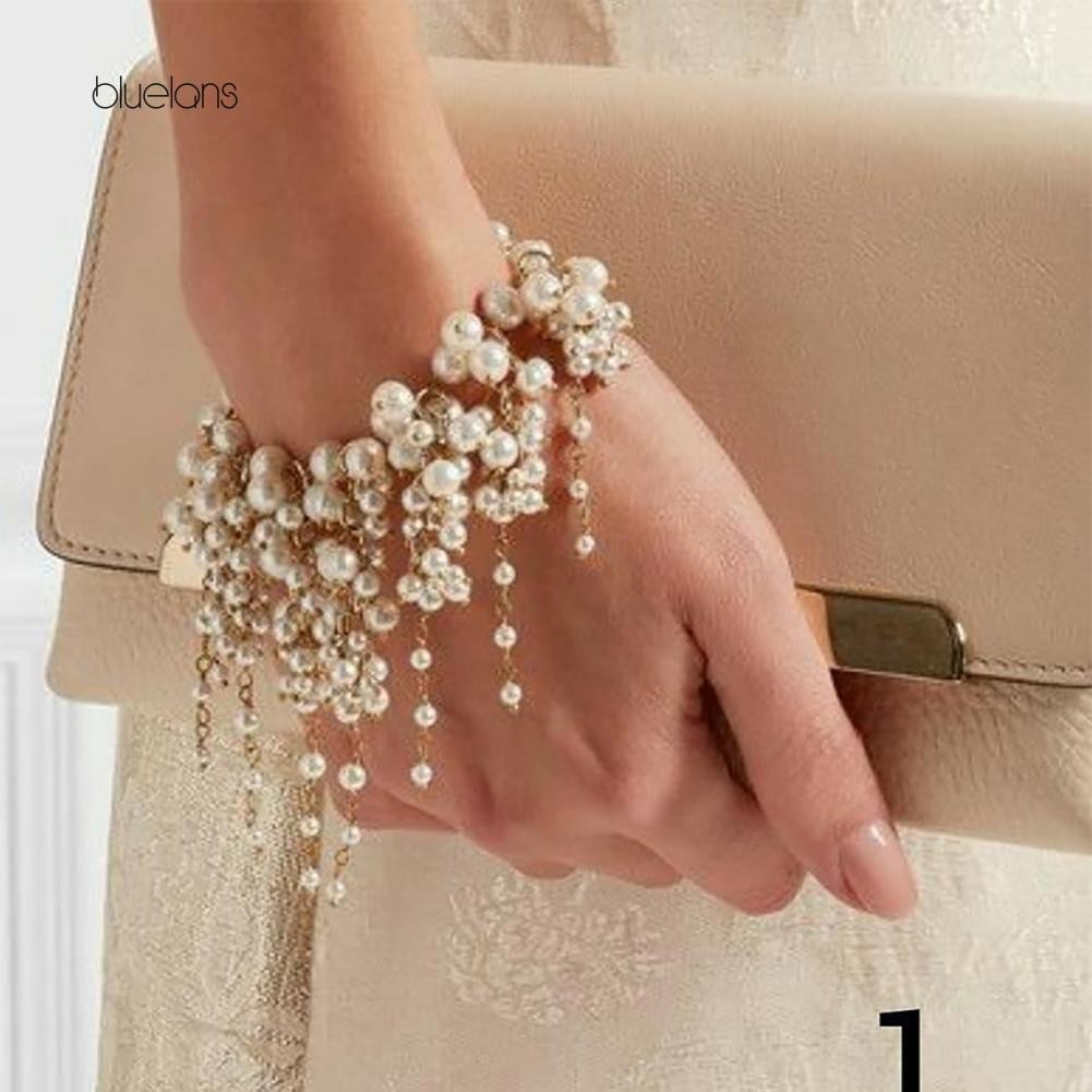 Vòng Tay Đính Ngọc Trai Nhân Tạo Thời Trang Dành Cho Nữ