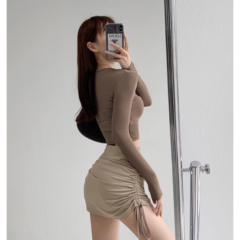 [XẢ KHO] Chân Váy Nhún Rút Dây Kèm Quần Trong(Hàng Có Sẵn, Ảnh Thật)