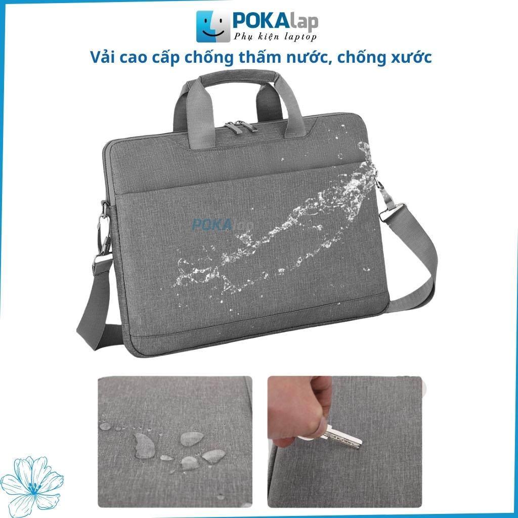 Túi chống sốc đựng laptop POKA51 chống thấm nước LÓT NHUNG có quai đeo 13 inch 14 inch 15 inch 15.6 inch - POKALAP