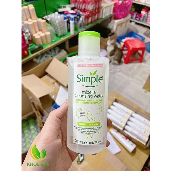 Nước Tẩy Trang SIMPLE Sạch Sâu Dịu Nhẹ cho Da Nhạy Cảm Kind To Skin Micellar Water 200ml