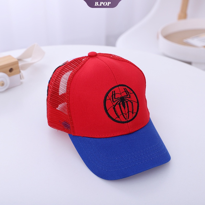 Mũ Lưỡi Trai Phối Lưới Họa Tiết Hoạt Hình Disney Spiderman Batman Mickey Cho Bé 2-8 Tuổi