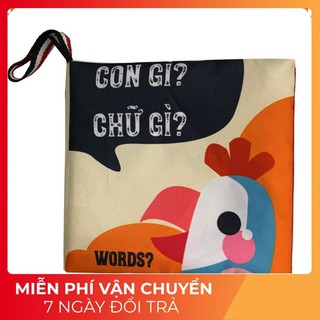 Sách vải pipo CON GÌ CHỮ GÌ? - An toàn cho bé cho bé SV05