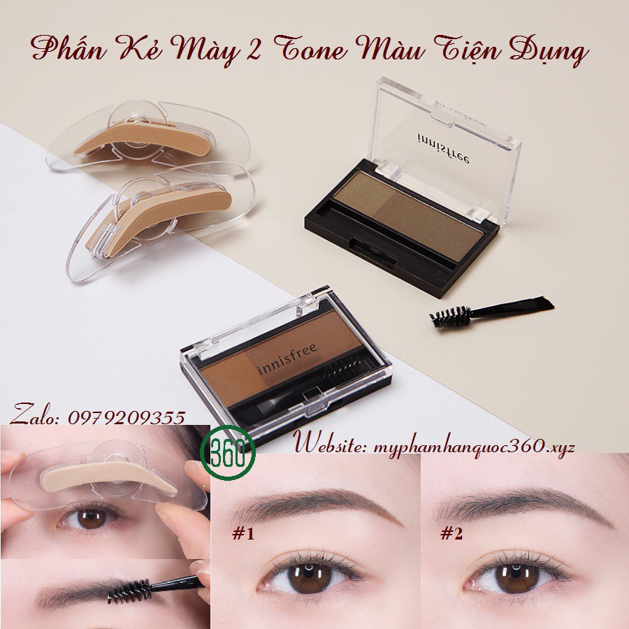 Phấn Kẻ Mày 2 Tone Màu Tiện Dụng Innisfree Twotone Eyebrow Kit 3.5g