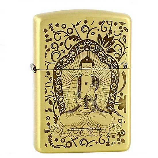 Bật Lửa Zippo Đồng Nguyên Khối Họa Tiết Phật Tổ - Zippo Hình Phật