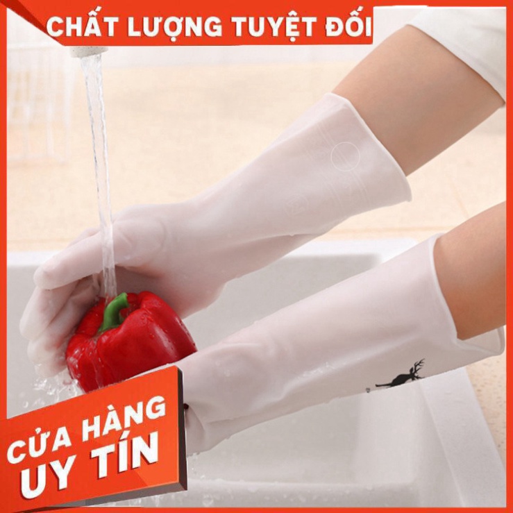 HH Bao Tay Rửa Chén Cao Su Hình Hươu Siêu Dai (Loại Ngắn)