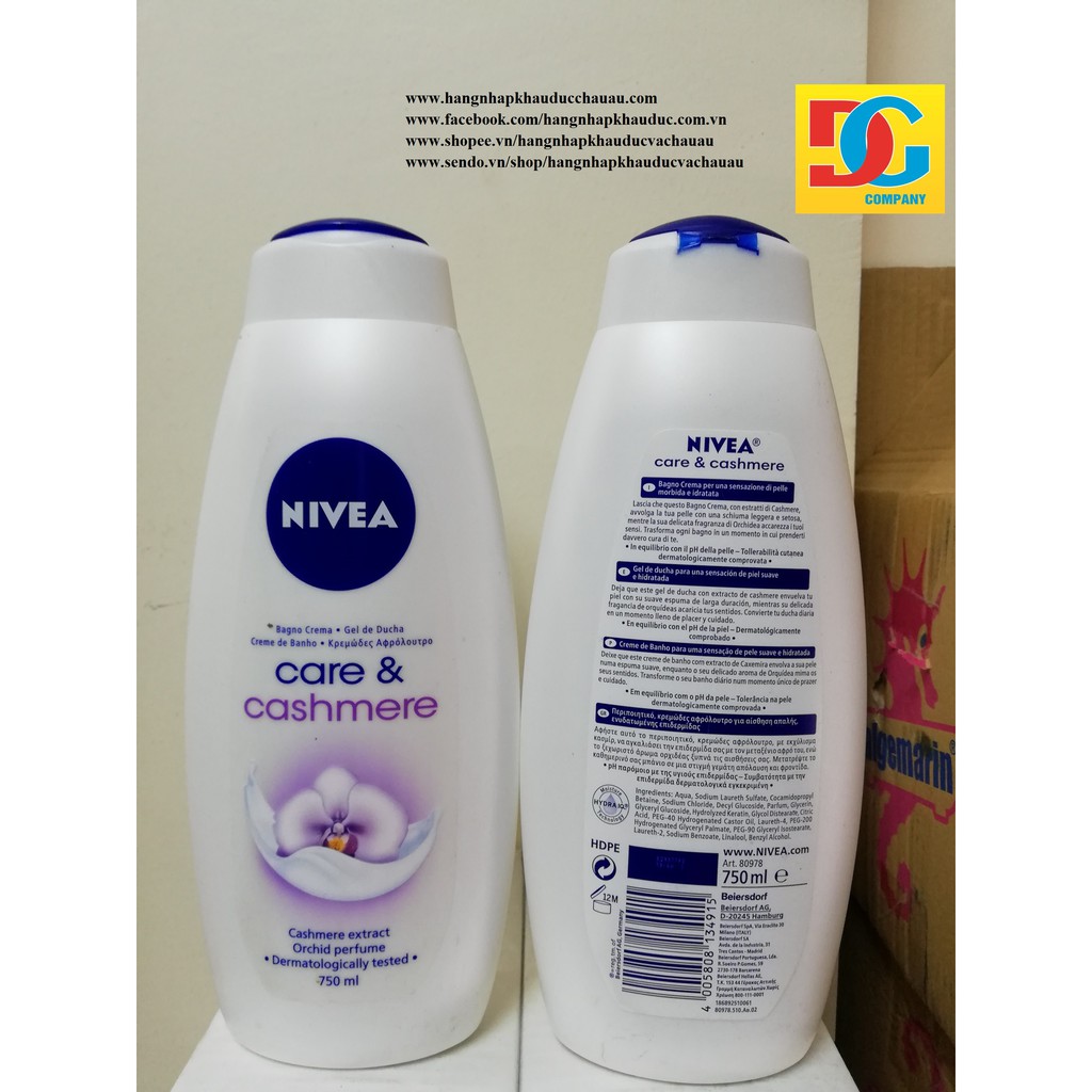 Sữa Tắm Nivea Care 750ml/Chai Đức