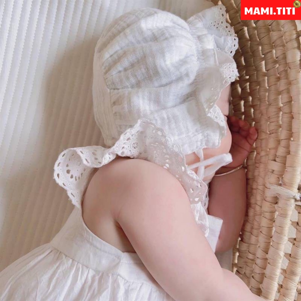Mũ cho bé gái, MŨ VẢI TIỂU THƯ CHO BÉ GÁI BẢO VỆ BÉ KHỎI ÁNH NẮNG MẶT TRỜI
