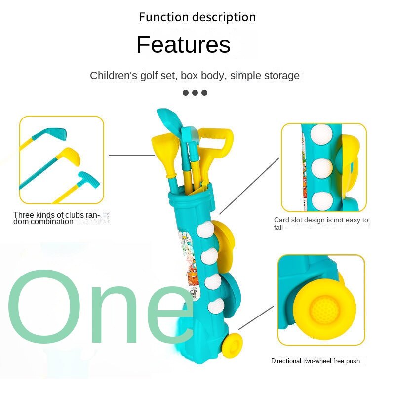 Bộ Đồ Chơi Đánh Golf Với 1 Xe Và 3 Gậy Đánh Golf 2 Lỗ/ 4 Bóng Tiện Dụng Cho Bé