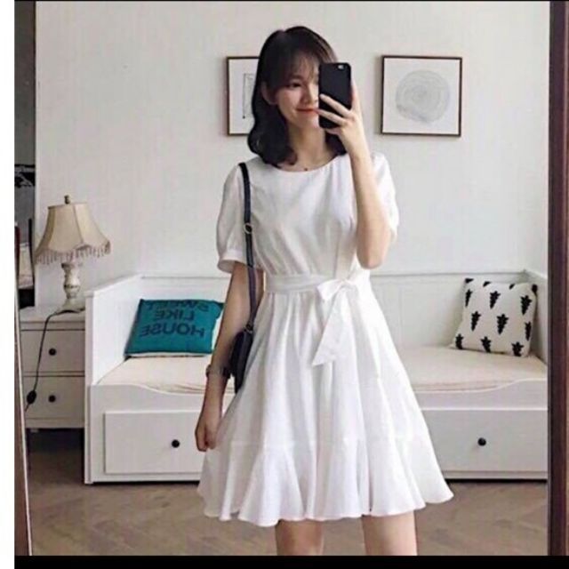 🌟ĐẦM BABYDOLL TRẮNG XÒE ĐAI THẮT EO THIÊN THẦN (kèm ảnh thật) | BigBuy360 - bigbuy360.vn