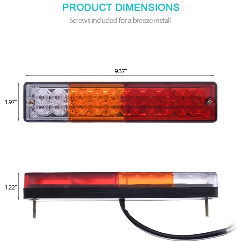 Đèn Led Chiếu Hậu, Đèn Phanh, Đèn Cảnh Báo 20 LED Lắp Cho Ô Tô, Xe Tải Có Dây Nối Sẵn