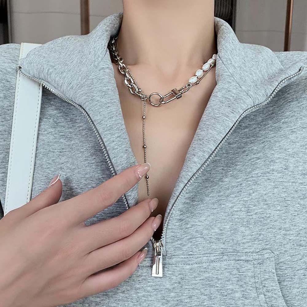 Vòng cổ Hợp Kim Hai Lớp Phối Tua Rua Thời Trang Cho Nữ