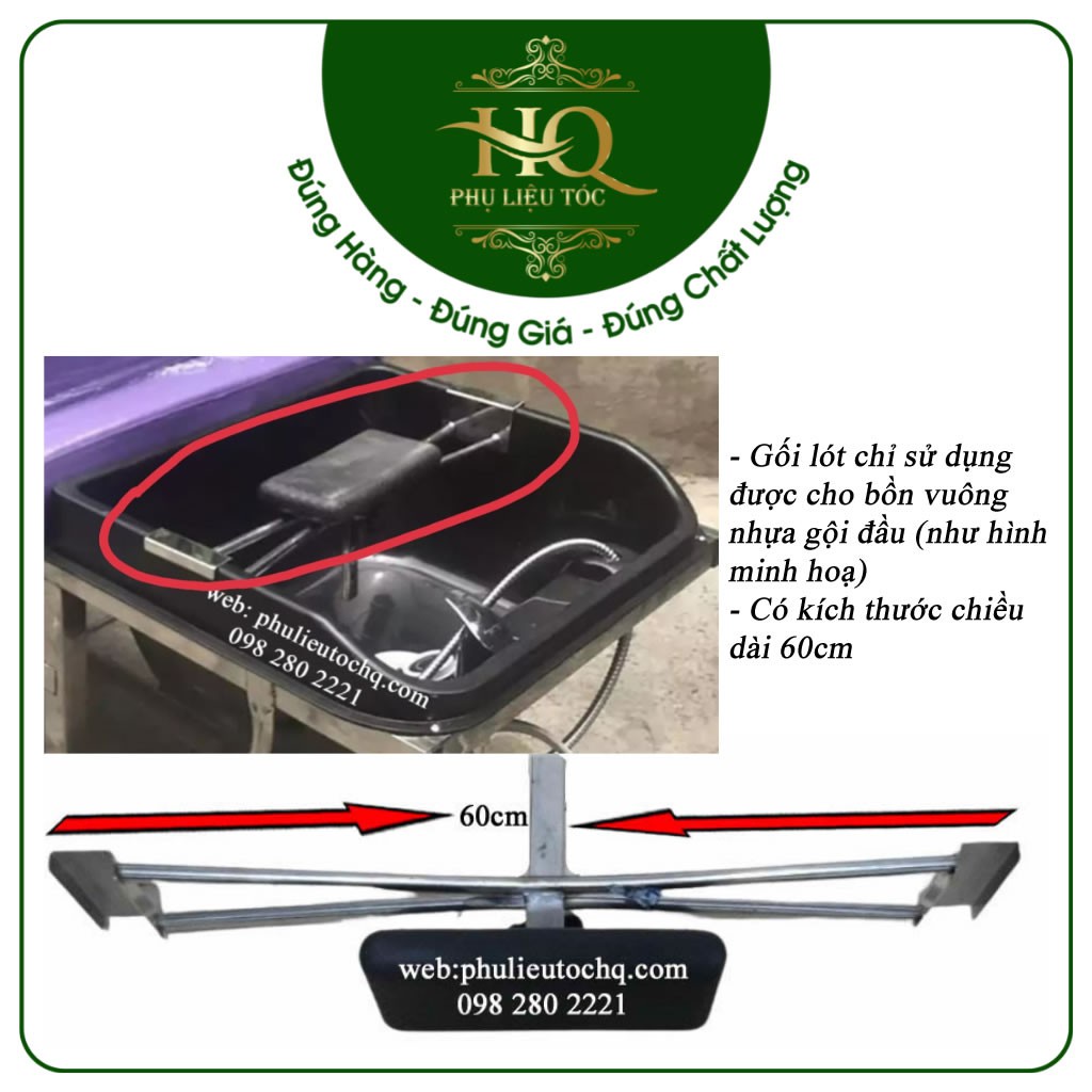₪๑№Gối lót bồn gội đầu vuông đen