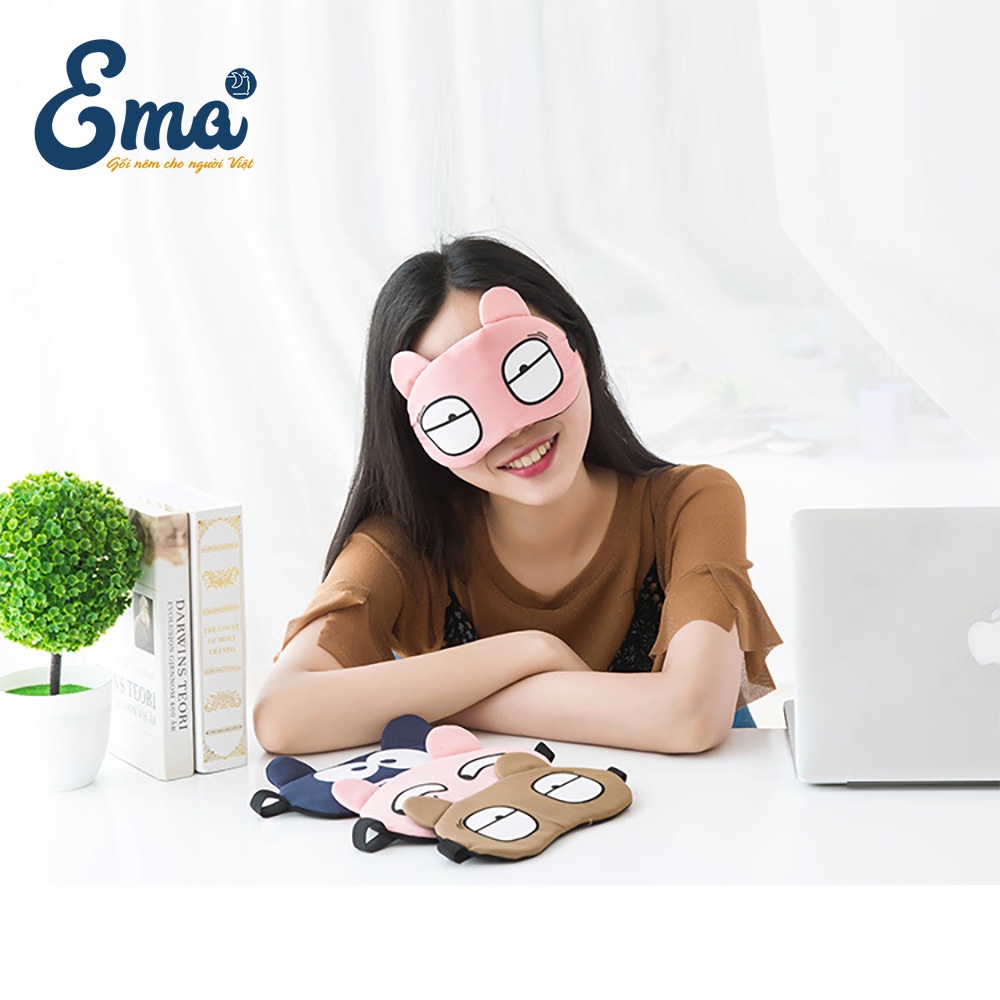 Bịt mắt ngủ có gel làm mát cho dân văn phòng, lái xe, sinh viên, đi du lịch - Họa tiết anime dễ thương