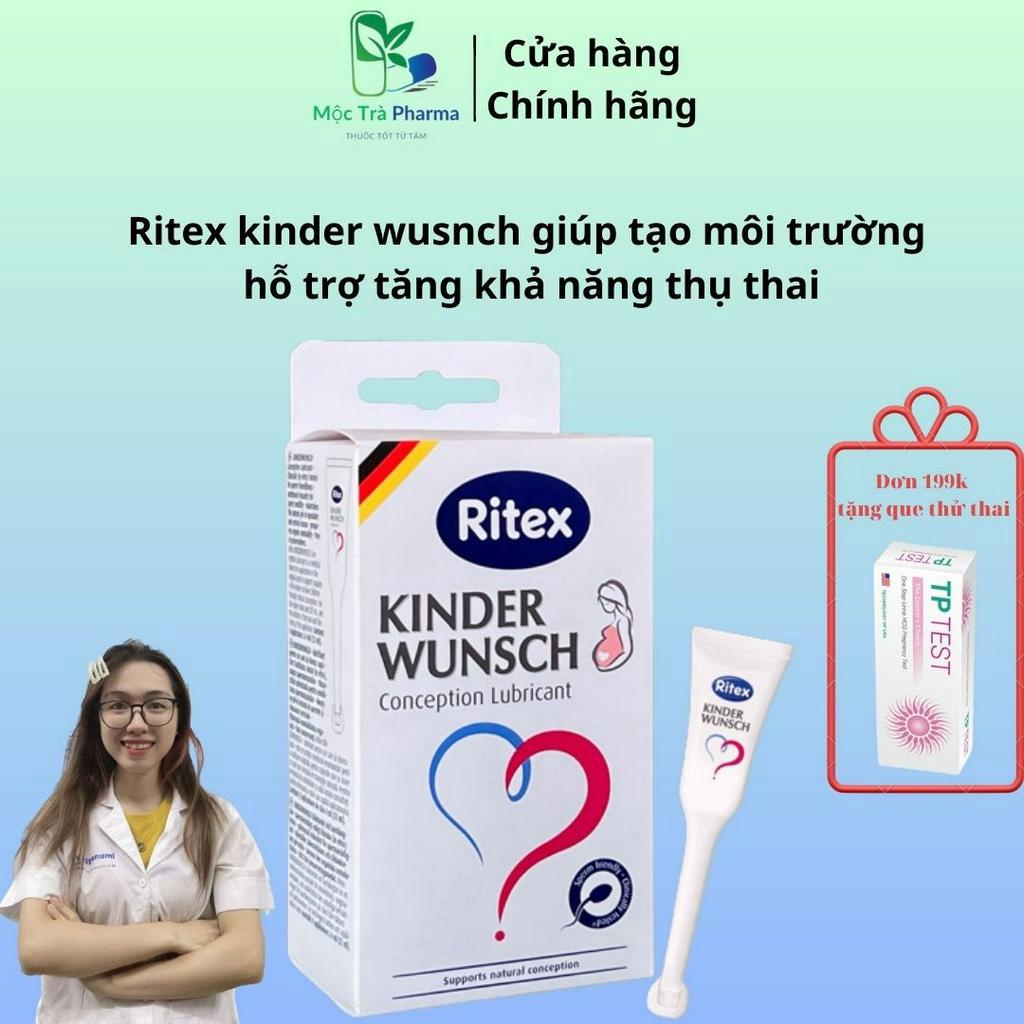 Gel bôi trơn, tuýp tạo môi trường Ritex Kinderwunsch hỗ trợ mang thai tự nhiên hộp 8 tuýp 4ml