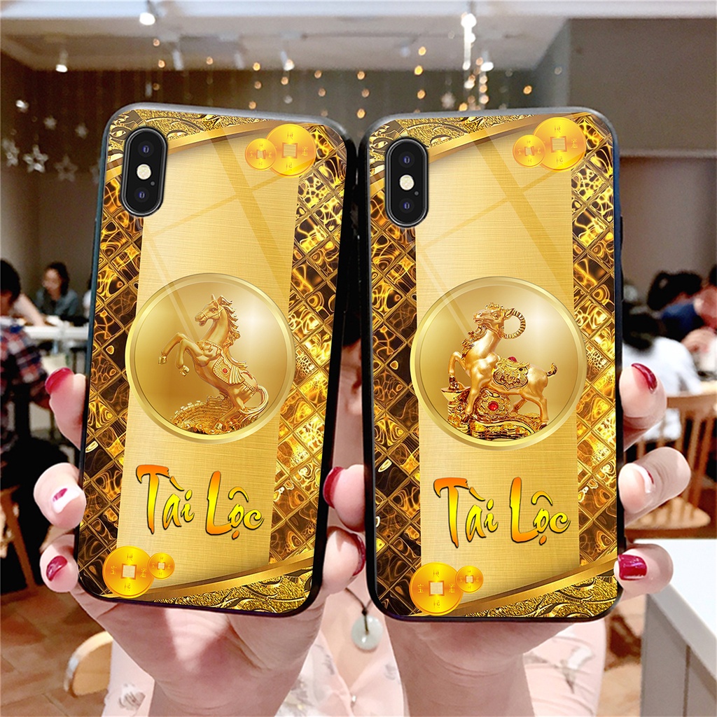 Ốp lưng KÍNH  iphone X / XS / XS MAX in hình 3D 12 CON GIÁP- TÀI LỘC- SIÊU ĐẸP