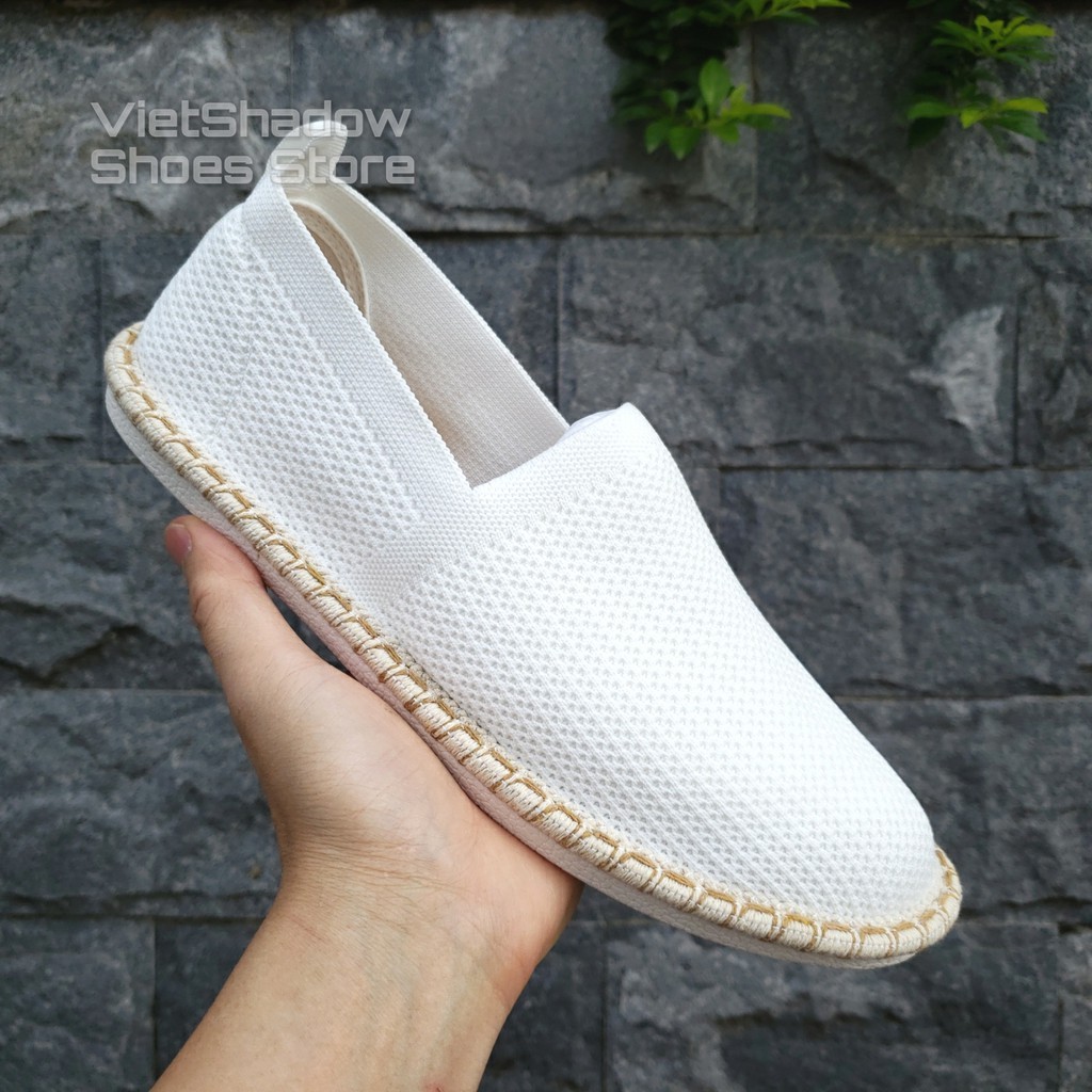 Slip on nam - Giày lười vải nam 2020 - Vải dệt kim tạo hình 3D, 4 màu (đen), (xám), (xanh) và (trắng) - Mã 2931