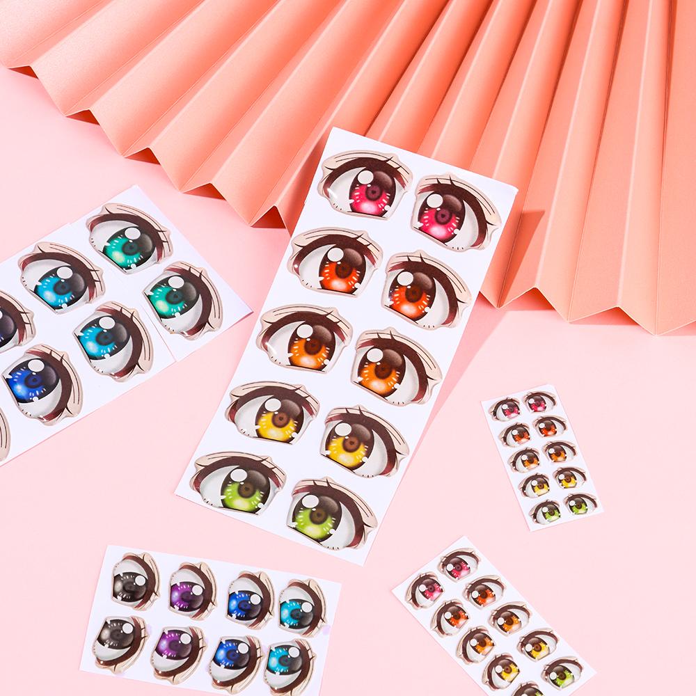 BEBETTERM Bộ 10 Cặp Miếng Dán Kính Họa Tiết Hoạt Hình 8mm / 10mm / 12mm / 15mm / 18mm / 25mm