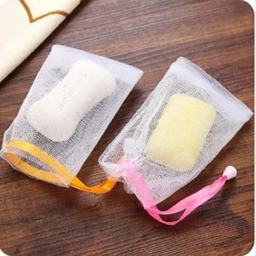 Túi lưới đựng xà bông tạo bọt, dày 2 lớp, có dây rút ( 9,5cm * 15cm) | BigBuy360 - bigbuy360.vn