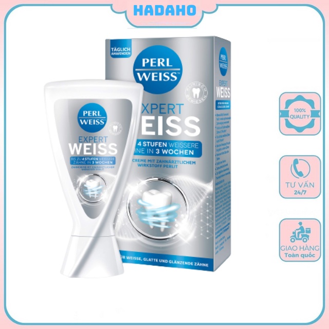 Kem đánh răng Perl weiss Expert White Toothpaste 50ml, Làm sạch và Làm trắng chỉ trong 3 tuần