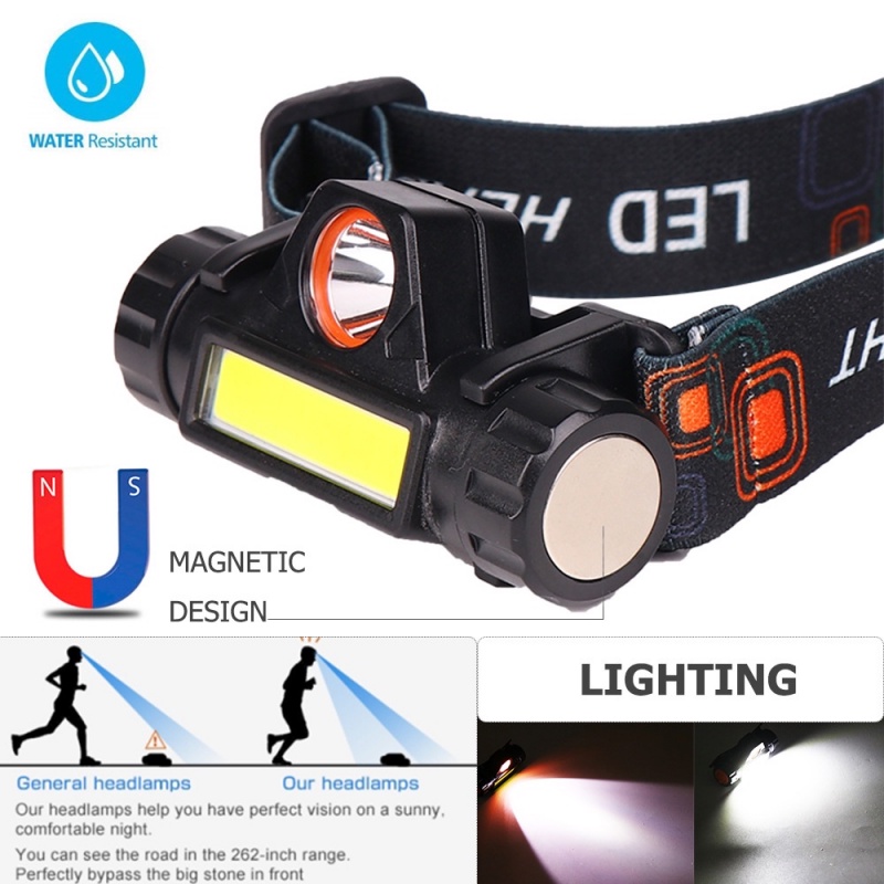 Đèn led Ankndo đeo đầu công suất cao chống nước kèm cáp sạc usb tiện dụng chất lượng cao