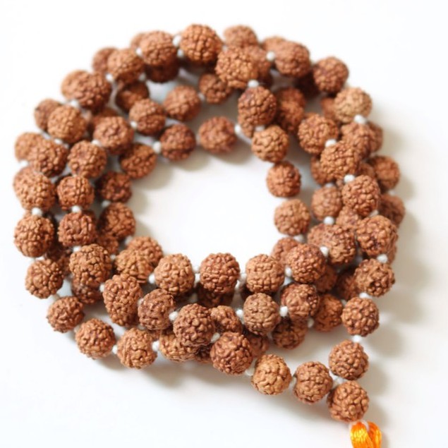 Chuỗi 108 hạt bồ đề Kim Cang tự nhiên Nepal 8mm truyền thông - Nepali Traditional Handmade Rudraksha Mala 8mm