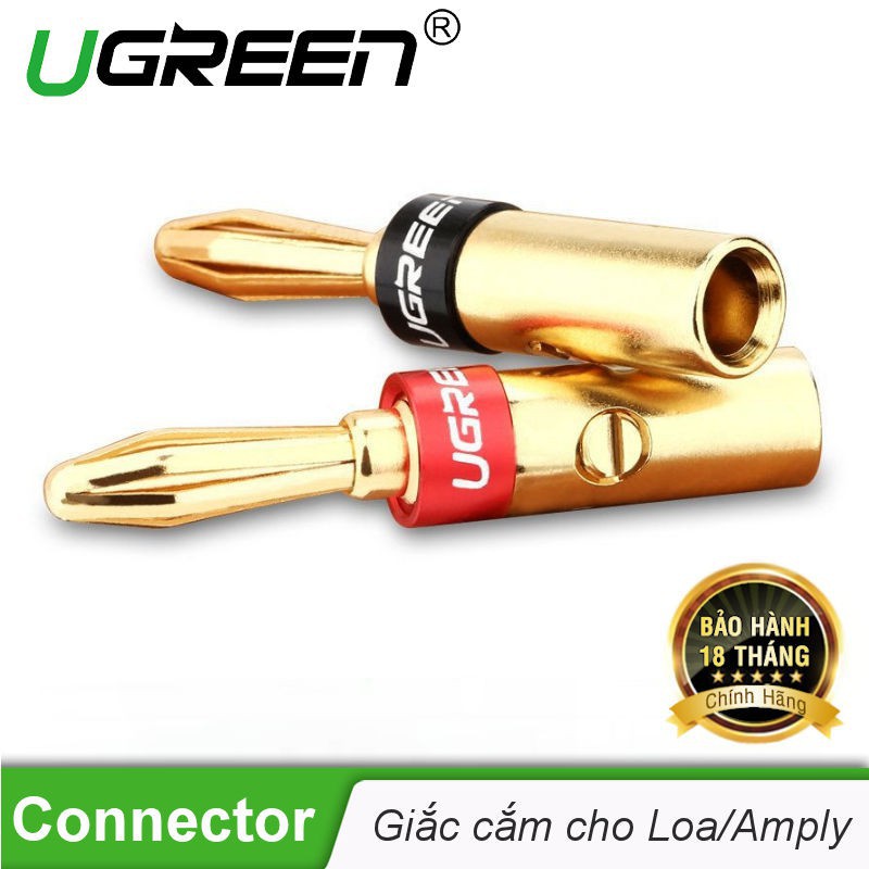 Bộ giắc cắm hình bắp chuối cho dây LOA/AMPLY mạ vàng 24k UGREEN 30513 - Hàng Chính Hãng