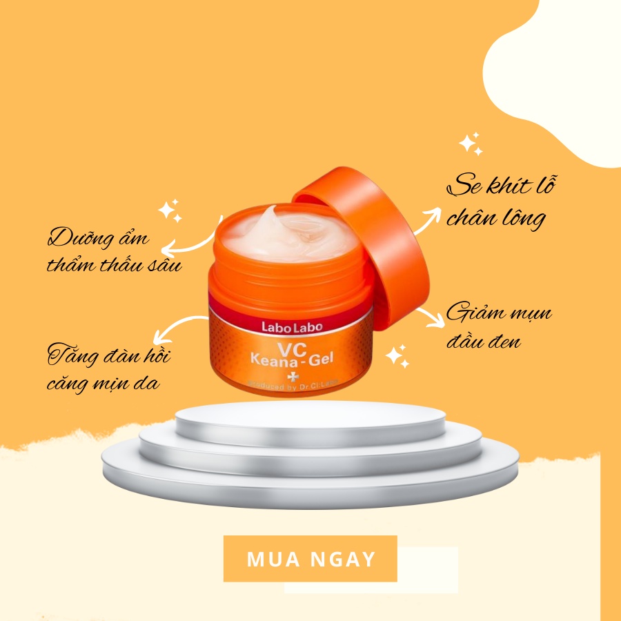 Kem dưỡng ẩm dạng gel trắng da thu nhỏ lỗ chân lông Labo Labo Dr.Ci: Labo VC Keana 90g mẫu mới