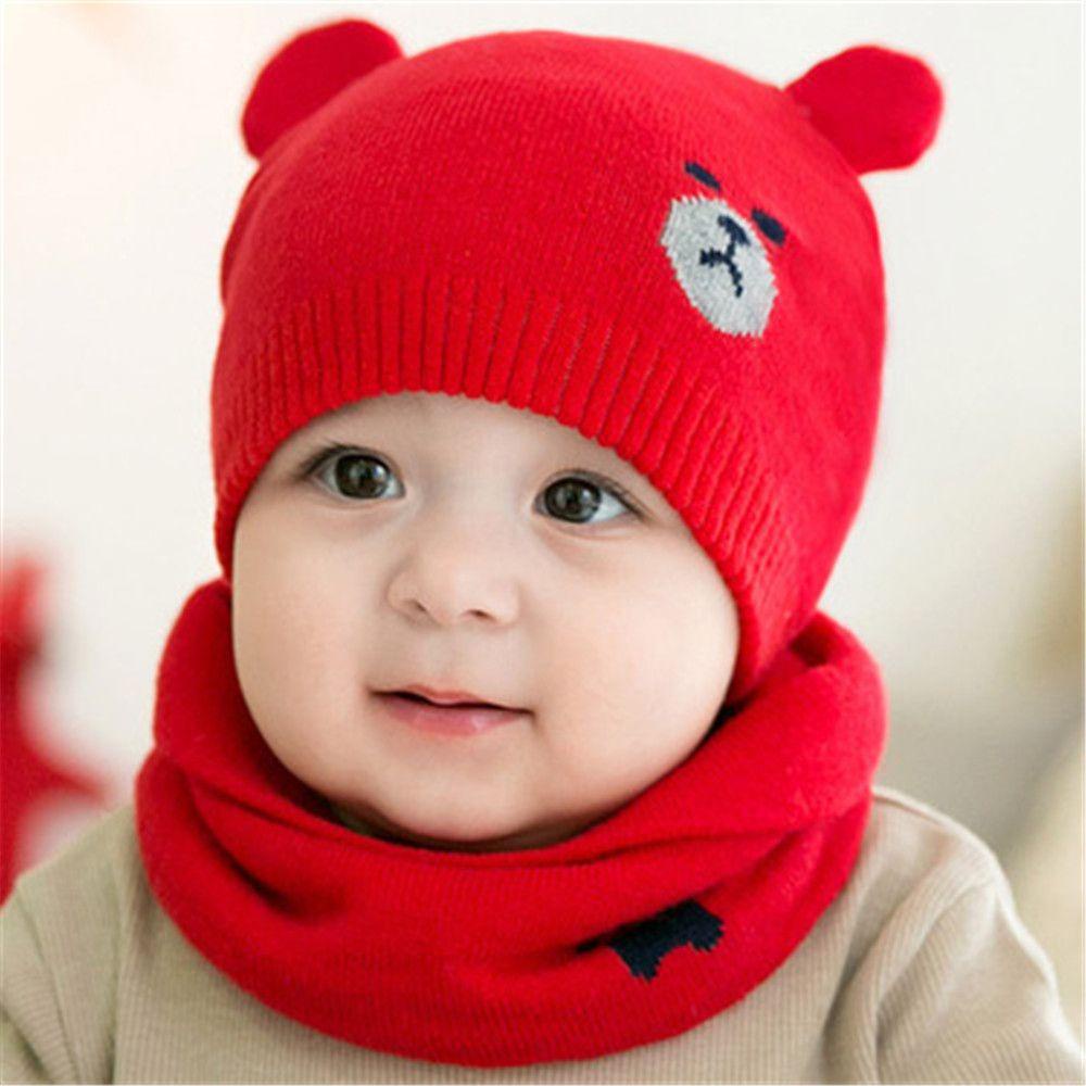 PATH Set 2 Mũ Len Kèm Khăn Choàng Mềm Mại Dày Dặn Giữ Ấm Cho Bé