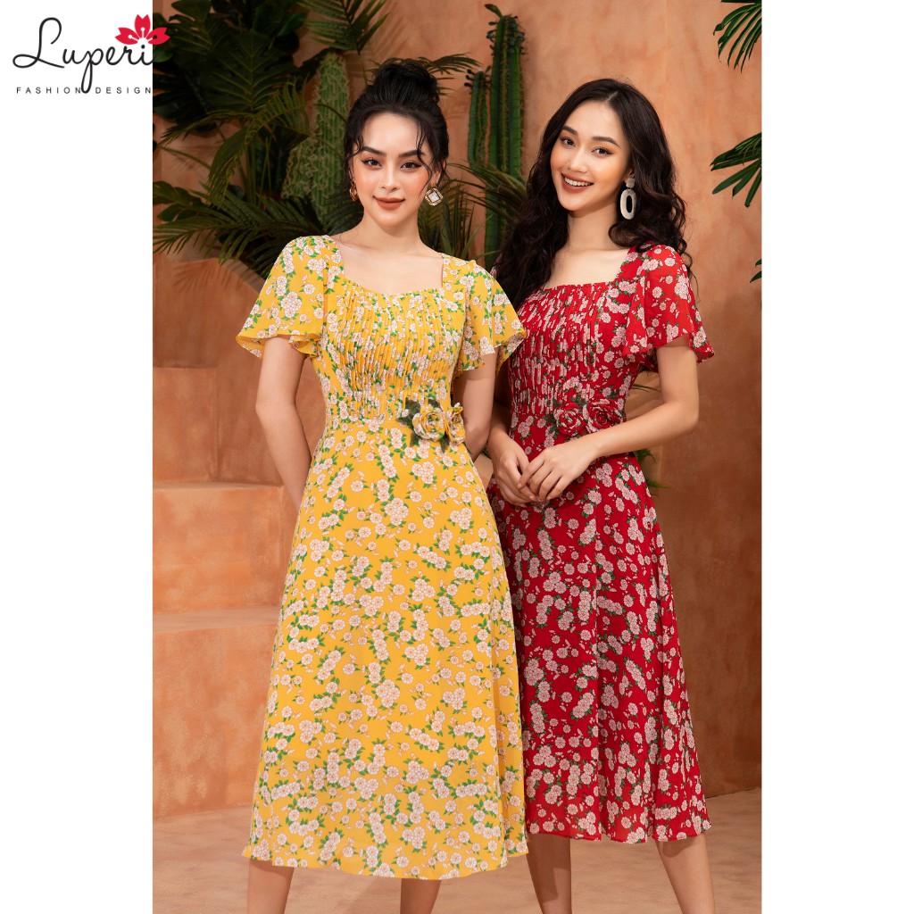 Váy Đầm Thiết Kế Nữ Hoa Nhí Chất Voan Hàn Siêu Mát LUPERI LFV3188 Cho Bạn Nữ Đi Chơi Đi Dạo Phố | BigBuy360 - bigbuy360.vn