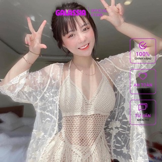 Set bikini ren lưới 3 món thời trang đi biển GALASSIA