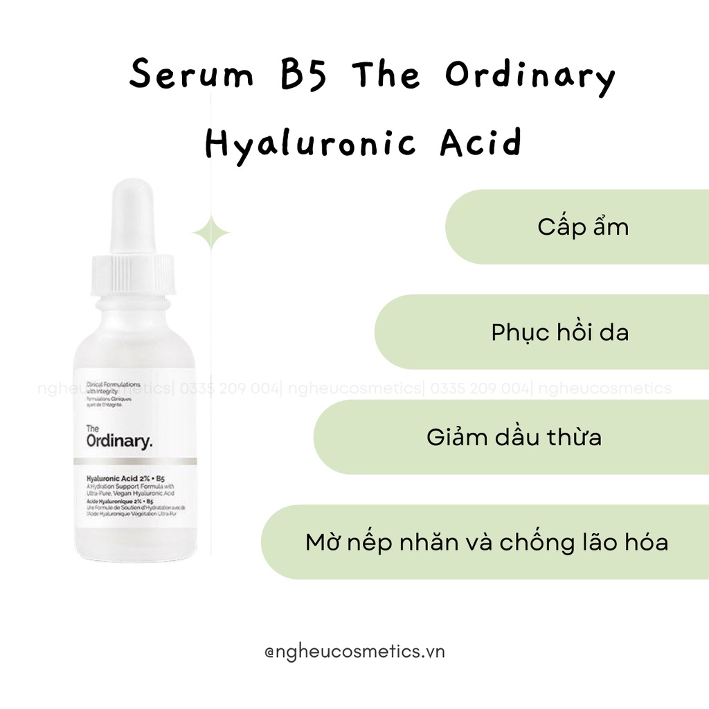 Tinh chất Serum The Ordinary Hyaluronic Acid 2% + B5 cấp ẩm hồi phục da