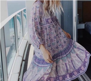 Váy thổ cẩm vintage boho maxi