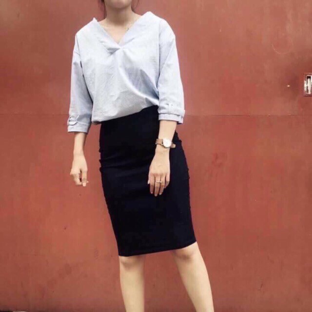 Chân váy công sở hàng xuất chất Umi Hàn siêu xịn mã ngắn (ảnh thật) | BigBuy360 - bigbuy360.vn