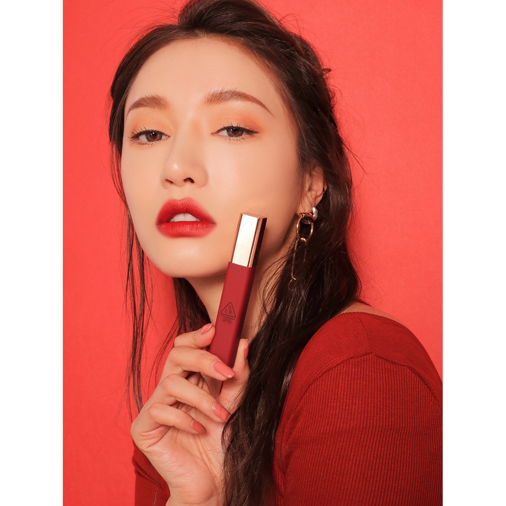 [3CE] Son kem 3CE Cloud Lip Tint #Macaron Red - Màu đỏ thuần pha chút ánh nâu