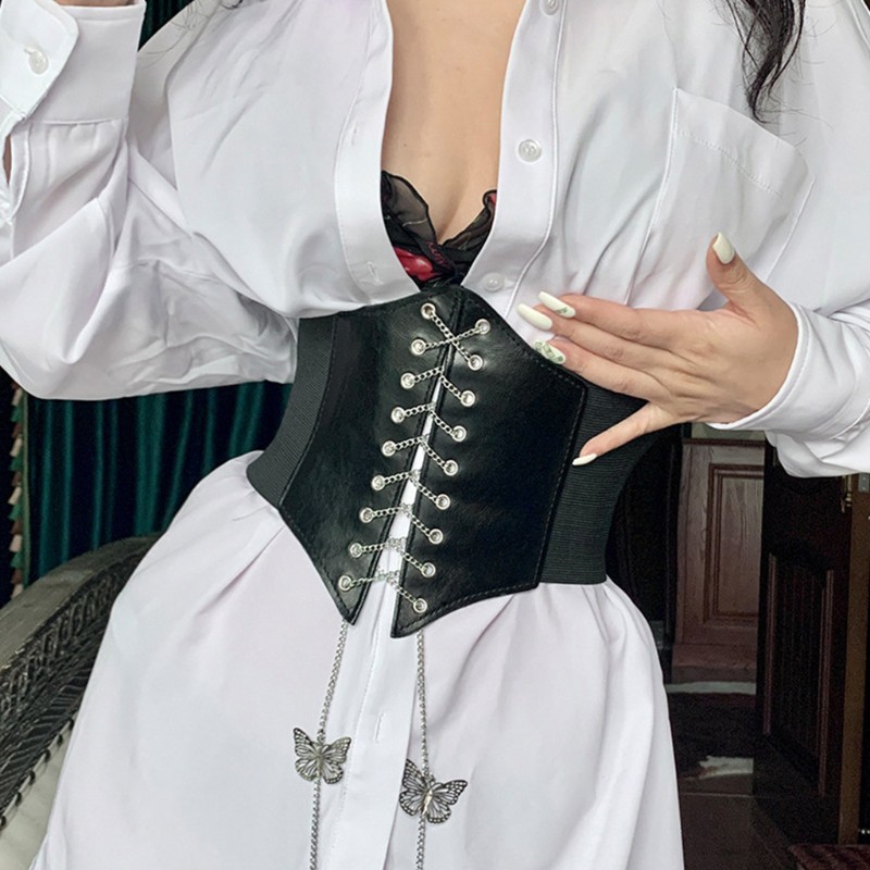 Áo nịt corset chuỗi dây bằng kim loại mặt hình bướm thời trang quyến rũ cho nữ
