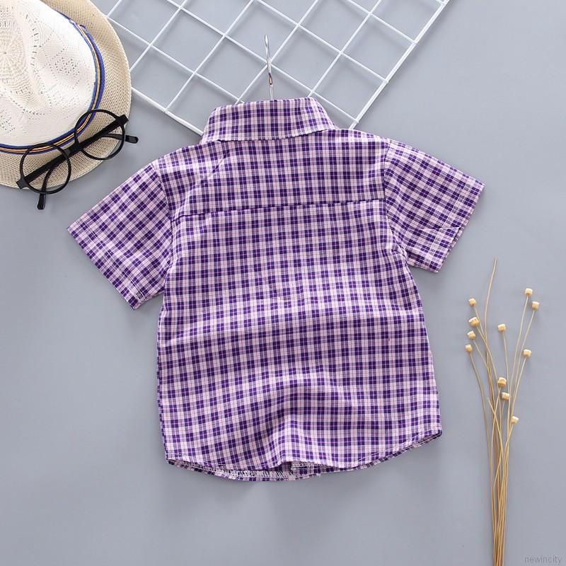 Áo sọc ca rô cổ bẻ xinh xắn thời trang cho trẻ em