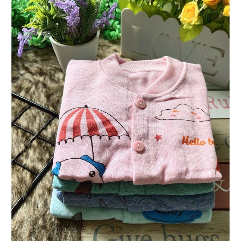 Áo Nỉ Bông Sơ sinh Cổ Tàu Mềm Ấm Cho Bé 3-10kg M21