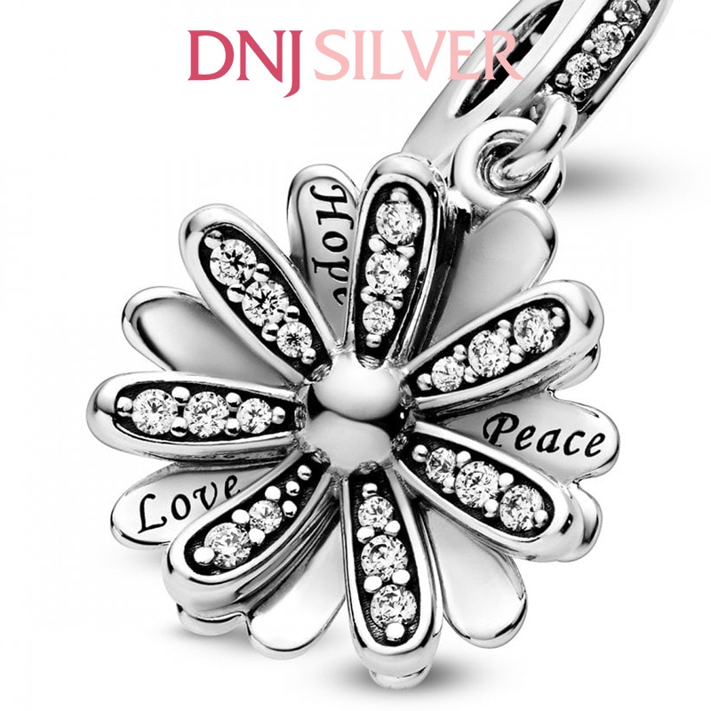 Charm bạc 925 cao cấp, hàng chuẩn bạc - Charm Sparkling Daisy Flower thích hợp để mix vòng tay charm - DN036