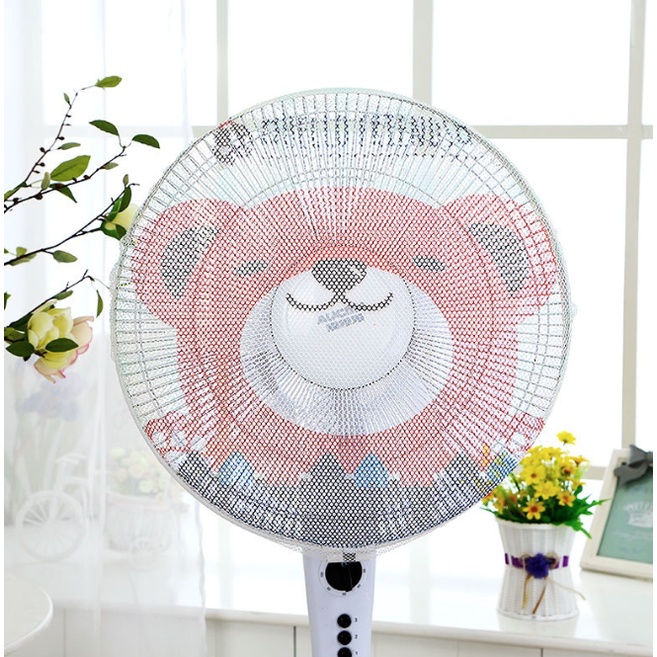 Lưới Vải Bọc Lồng Quạt Máy Có Dây Rút An Toàn Cho Bé Mẫu Hoạt Hình Dễ Thương