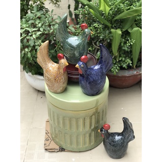 Gà trang trí decor gốm sứ nam bộ
