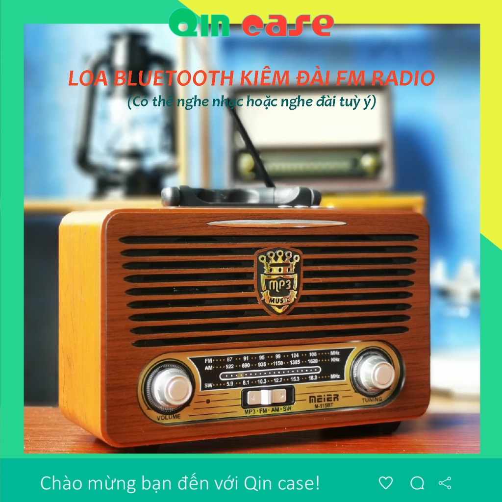Loa Bluetooth Kiêm Đài FM Radio Chuyên Dụng Kiểu Dáng Cổ Điển - Qin Case