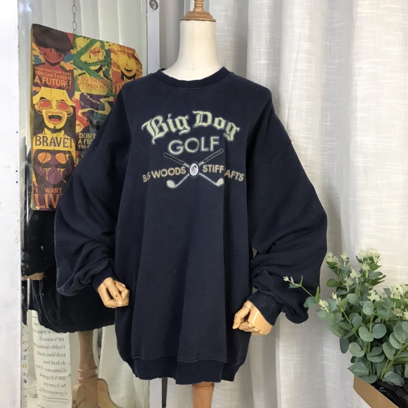 Sweater mĩ xanh than (size L-XL)(tặng túi tote)(hàng t1)