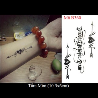 Xăm dán Tattoo chữ B360