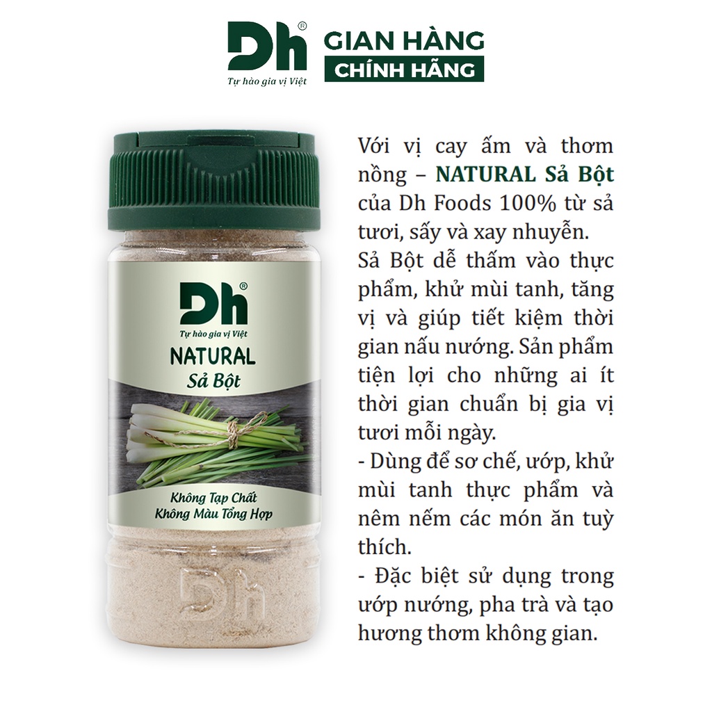 Bột sả nguyên chất Natural DH Foods chế biến thực phẩm 30gr