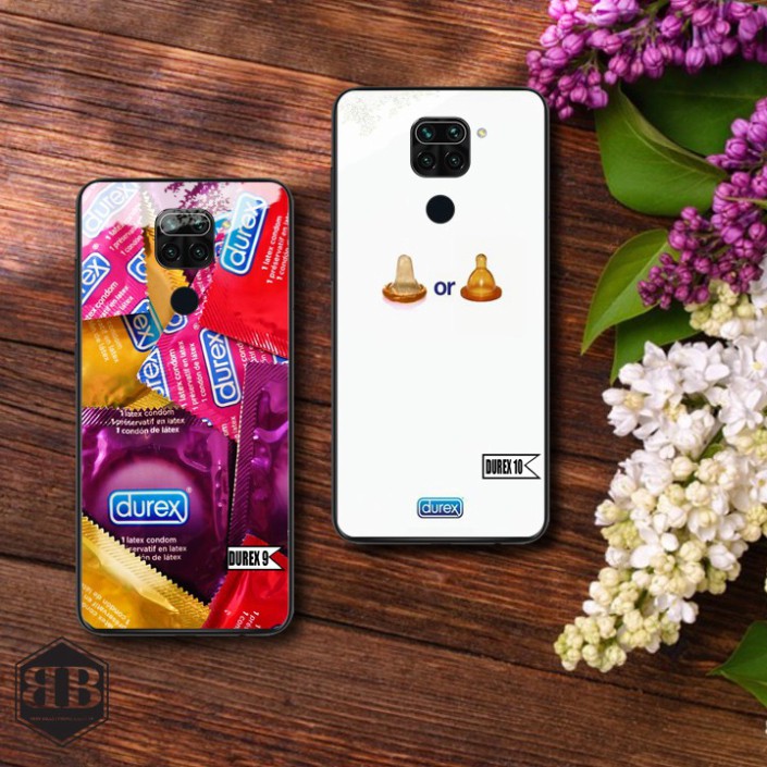 Ốp lưng kính cường lực Xiaomi Redmi Note 9 Vân Tay hình durex siêu ngầu