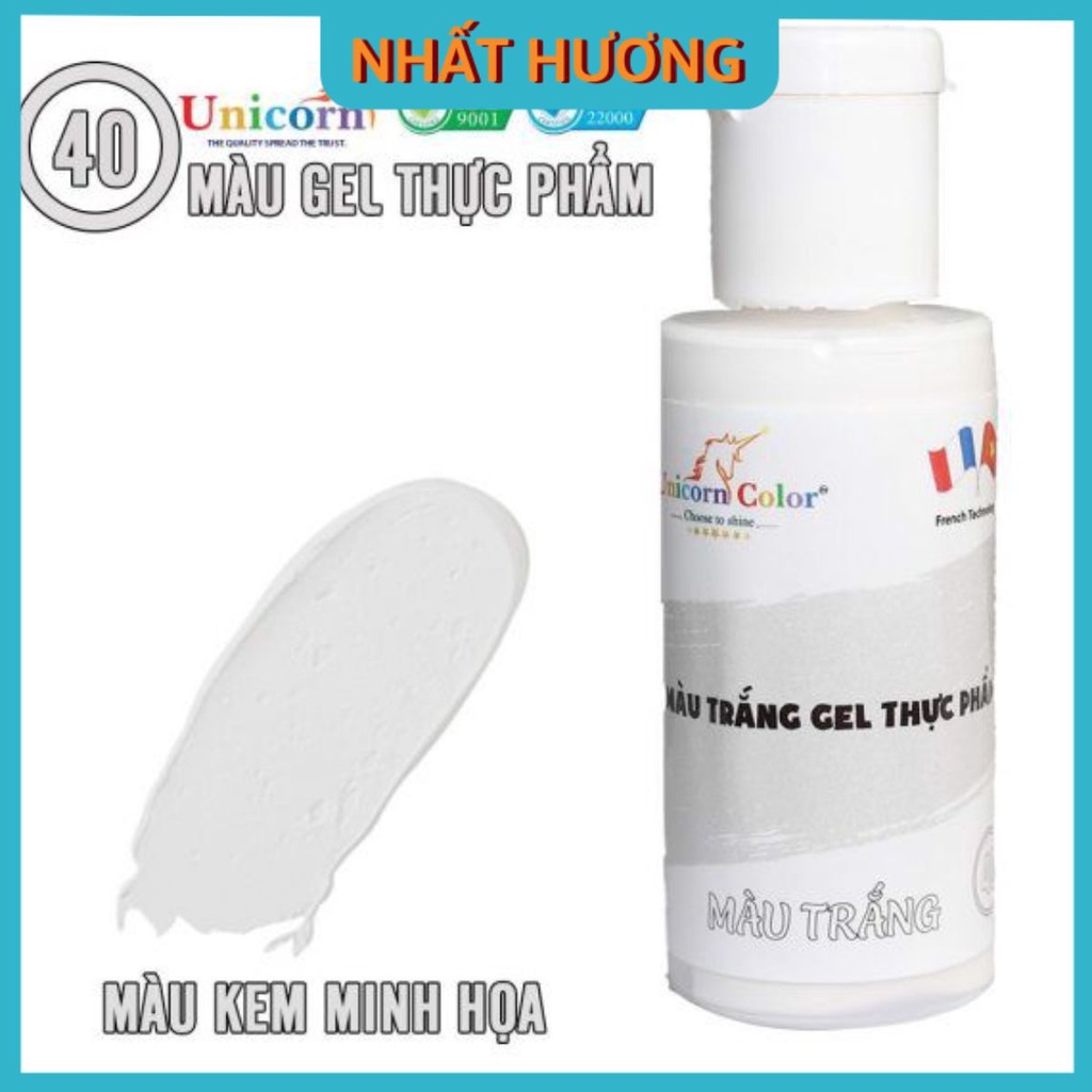 Màu Gel Trắng Unicorn D40 28gr