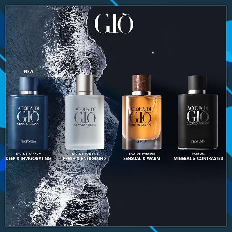 Nước hoa Acqua Di Gio trắng - đen 100 ML lưu hương lâu !