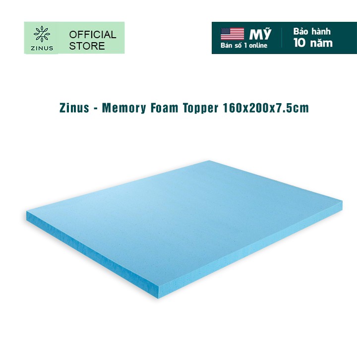 Tấm Tiện Nghi Gel Mát Zinus - Memory Foam Topper 160x200x7.5cm